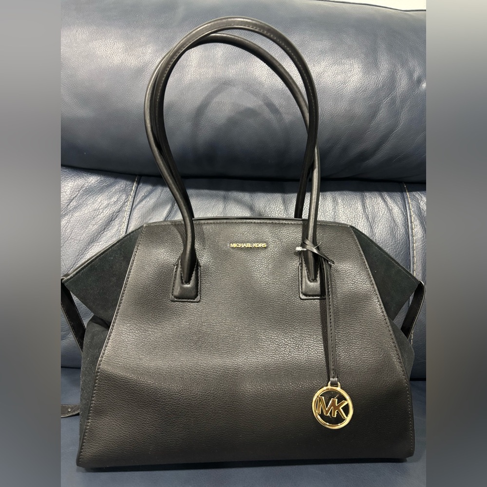 Michael Kors Black Satchel with Gold Accents